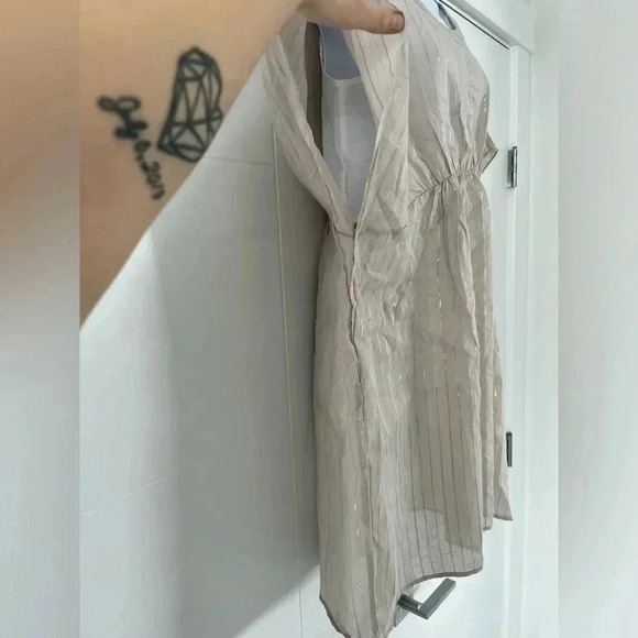 NWT Chinese brand/ Boho/ Beach Tunic/ Cotton &  Tencel/ Gold accents/ Size US L - Picture 7 of 16